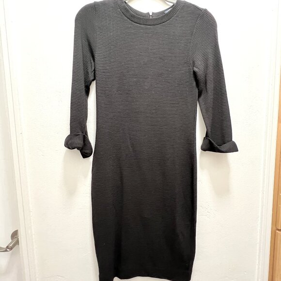 FRENCH CONNECTION RIBBED BLACK DRESS SIZE 4 - Picture 1 of 7